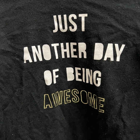 Okie Dokie 24M Black, Just Another Day of Being Awesome Long Sleeve Blouse Top - Picture 2 of 4